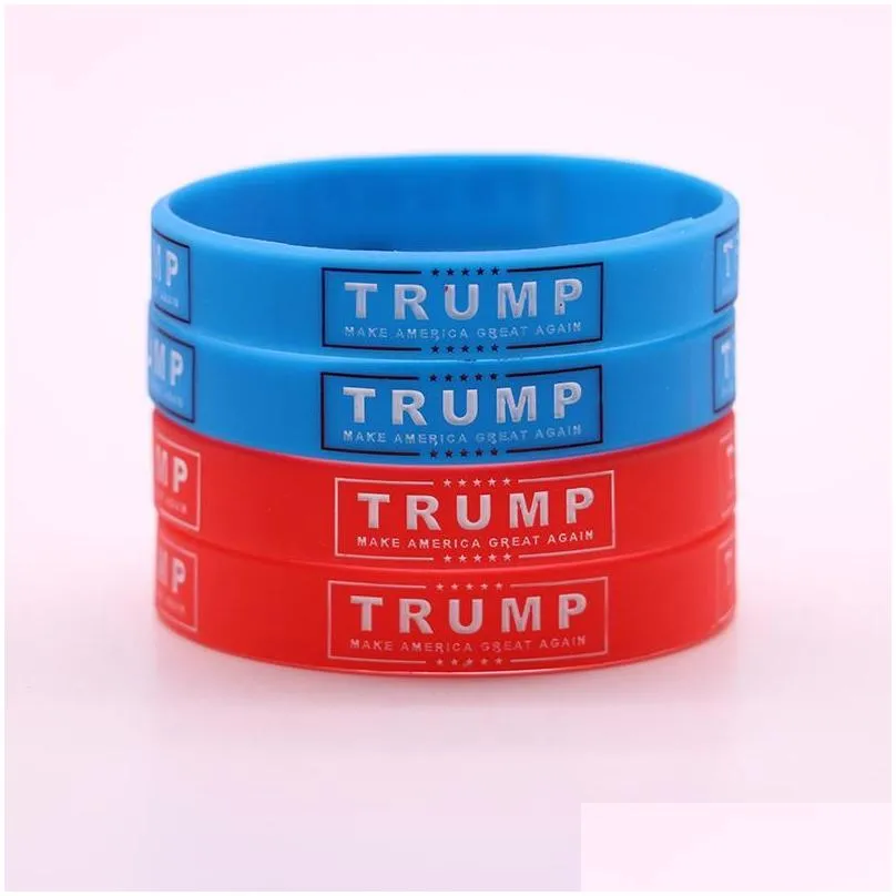 23 types TRUMP Make America Great Again Letter Silicone Wristband Rubber Bracelet Trump Supporters Wristband Bracelets Basketball