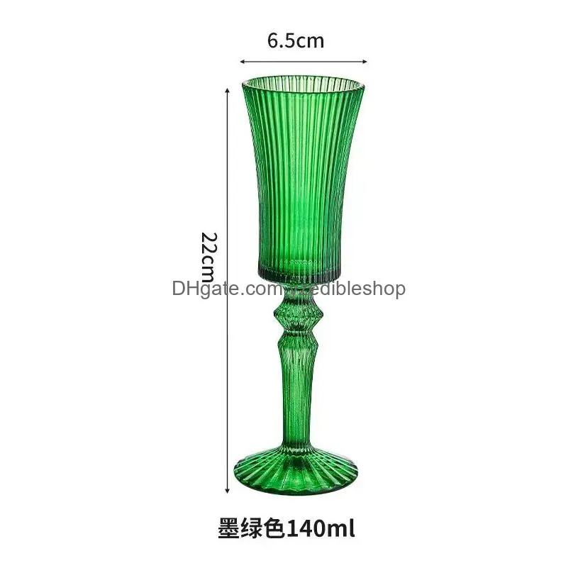 140ml 6 color european style romantic beauty goblet glass wine lamp thick goblet champagne glass restaurant el