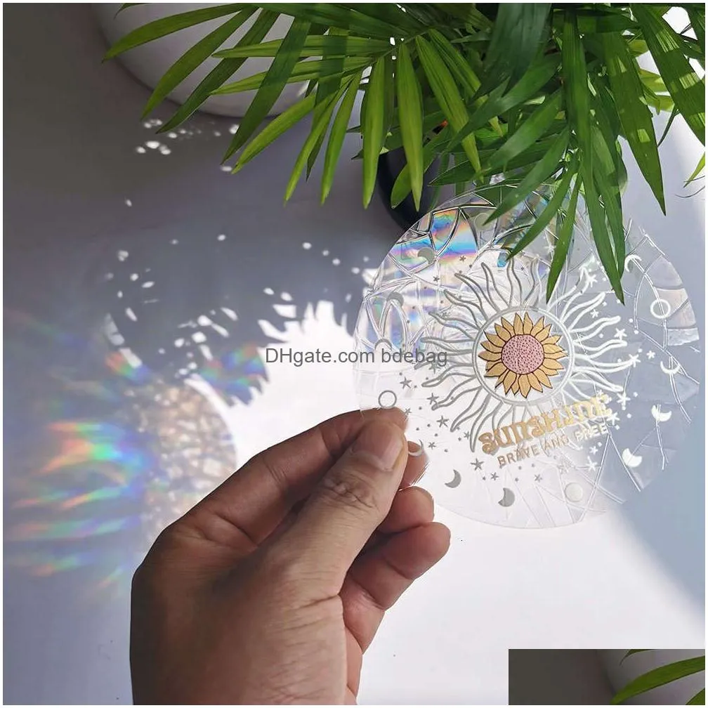 sunflower mushroom sun catcher pvc electrostatic glass stickers window sun-catcher wall stickers prisms sticker sunlight decals