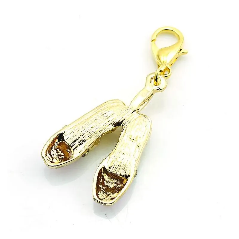 Charms Fashion Floating Gold Plated 4 Color Enamel Shoes Lobster Clasp Alloy Diy Pendants Jewelry Accessories4745121 Drop Delivery Fin Ot0G3
