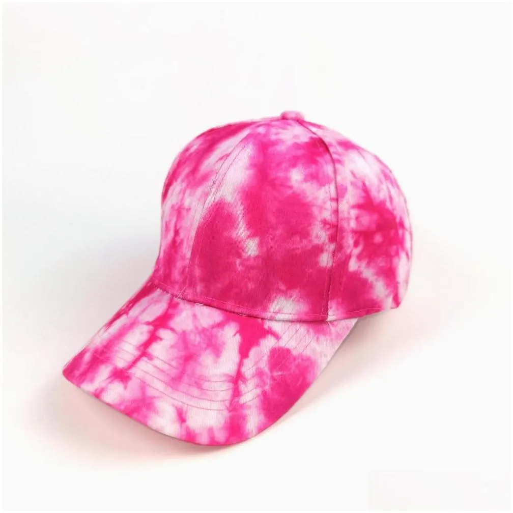 Baseball hats Summer casualn Tie Dyed ball cap snapback Unisex Adjustablel Versatile Sun Shading caps Fashion Hip Hop Sunscreen hat