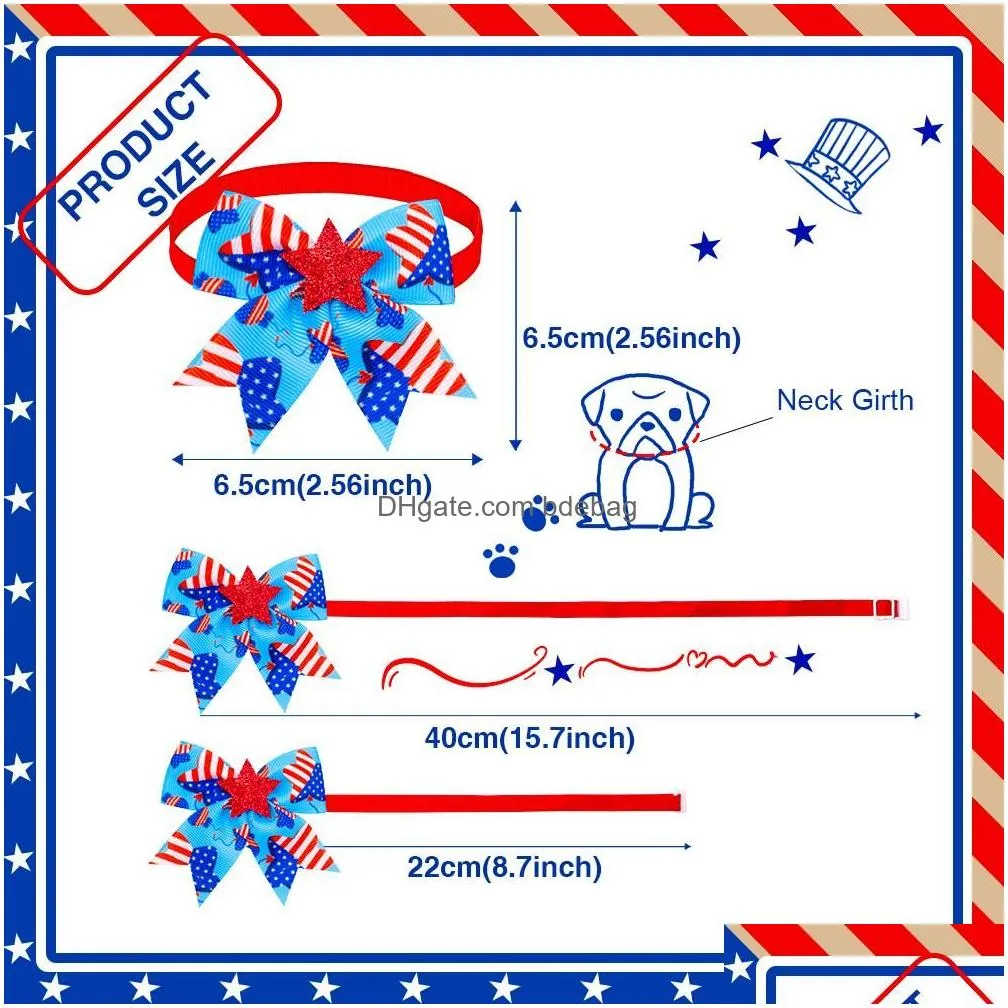 magnets 50/100pcs dog 4th of july decorations dog bow tie dog fashion small dog cat bowtie dogs grooming cat accessories pet supplies