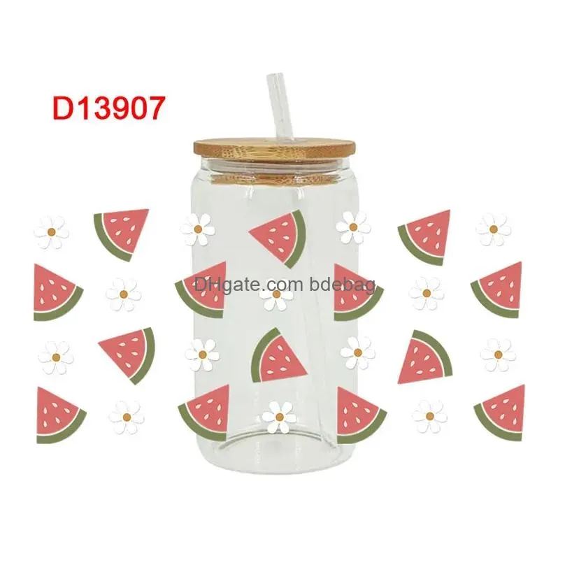 window stickers uv dtf sticker fruit theme for the 16oz libbey glasses wraps cup can diy waterproof easy to use custom decals d13891