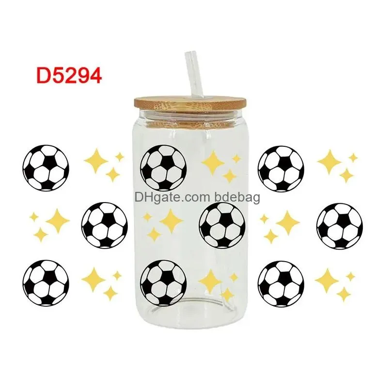 window stickers 3d uv dtf transfer sticker sport for the 16oz libbey glasses wraps cup can diy waterproof easy d5455