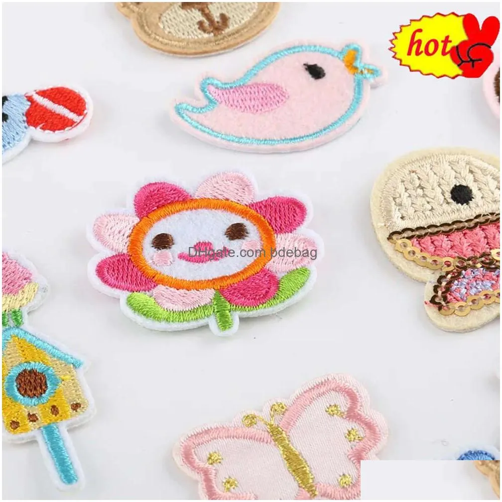 10pcs lot cute for clothing kids iron on bee flower clover strawberry butterfly heart small bulk wholesale pack embroidery