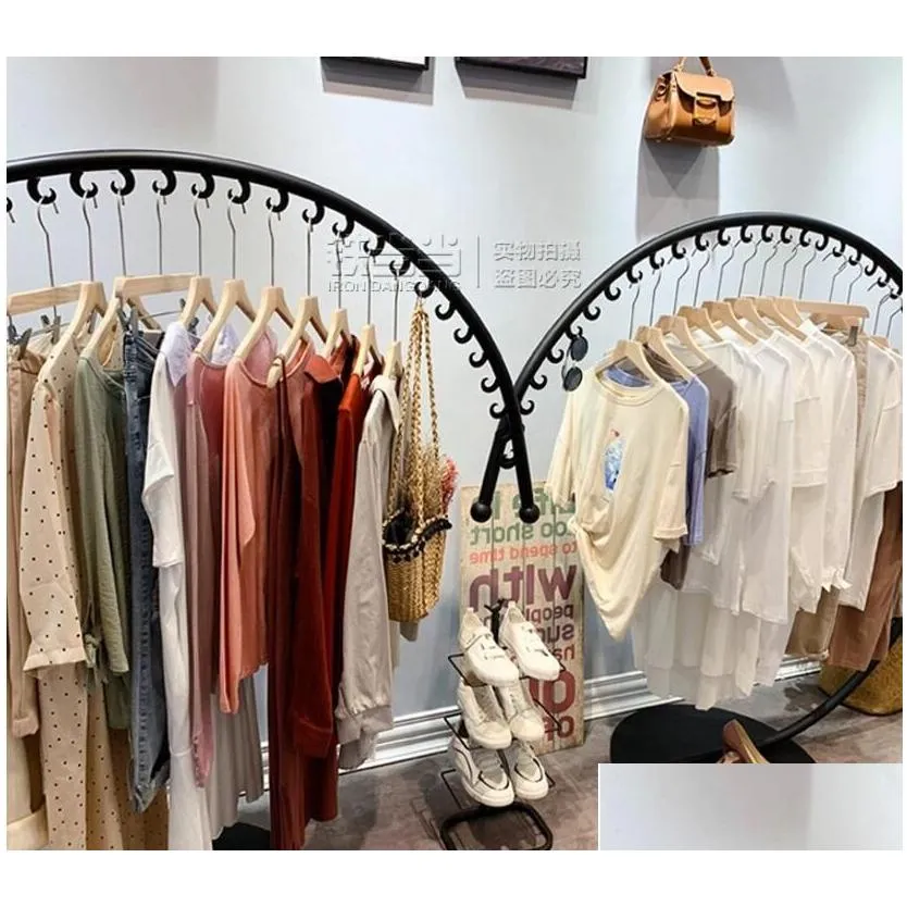 Hangers & Racks Women`s Clothing Store Rack Display Rack Hanging Zhongdao Floor Type257v