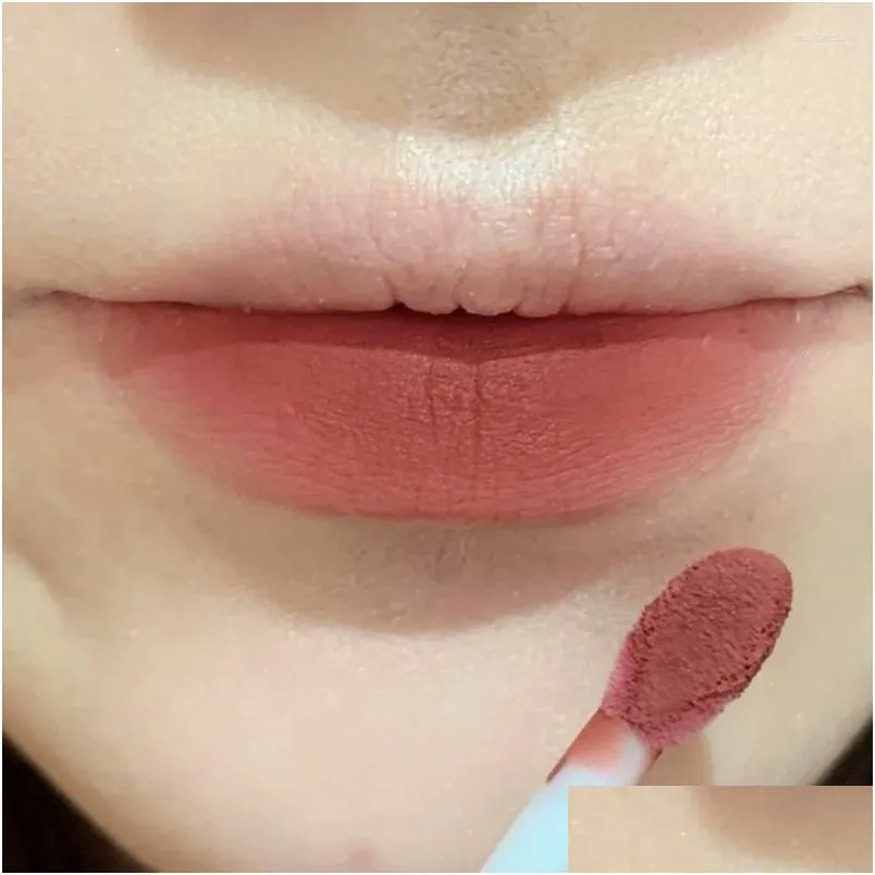 Lip Gloss Color Lipstick Waterproof Long Lasting Matte Red Brown Nude Glaze Liquid Y Tint Beauty Cosmeticlip Drop Delivery Otk4H