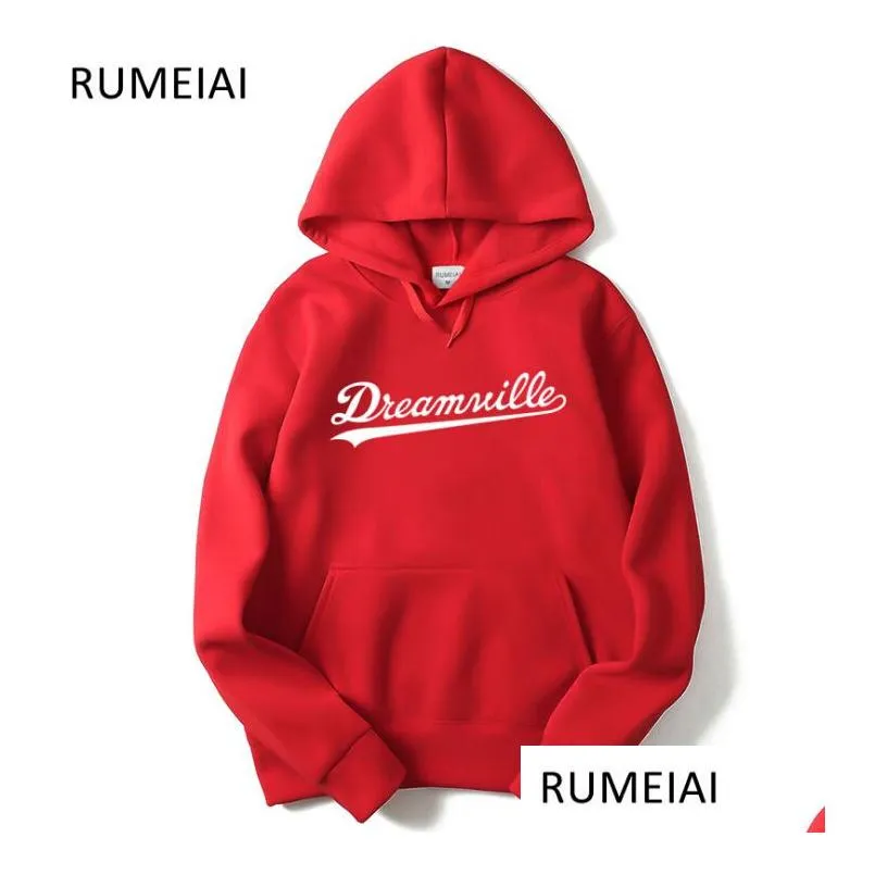 Men Dreamville J. COLE Sweatshirts Autumn Spring Hooded Hoodies Hip Hop Casual Pullovers Tops Clothing