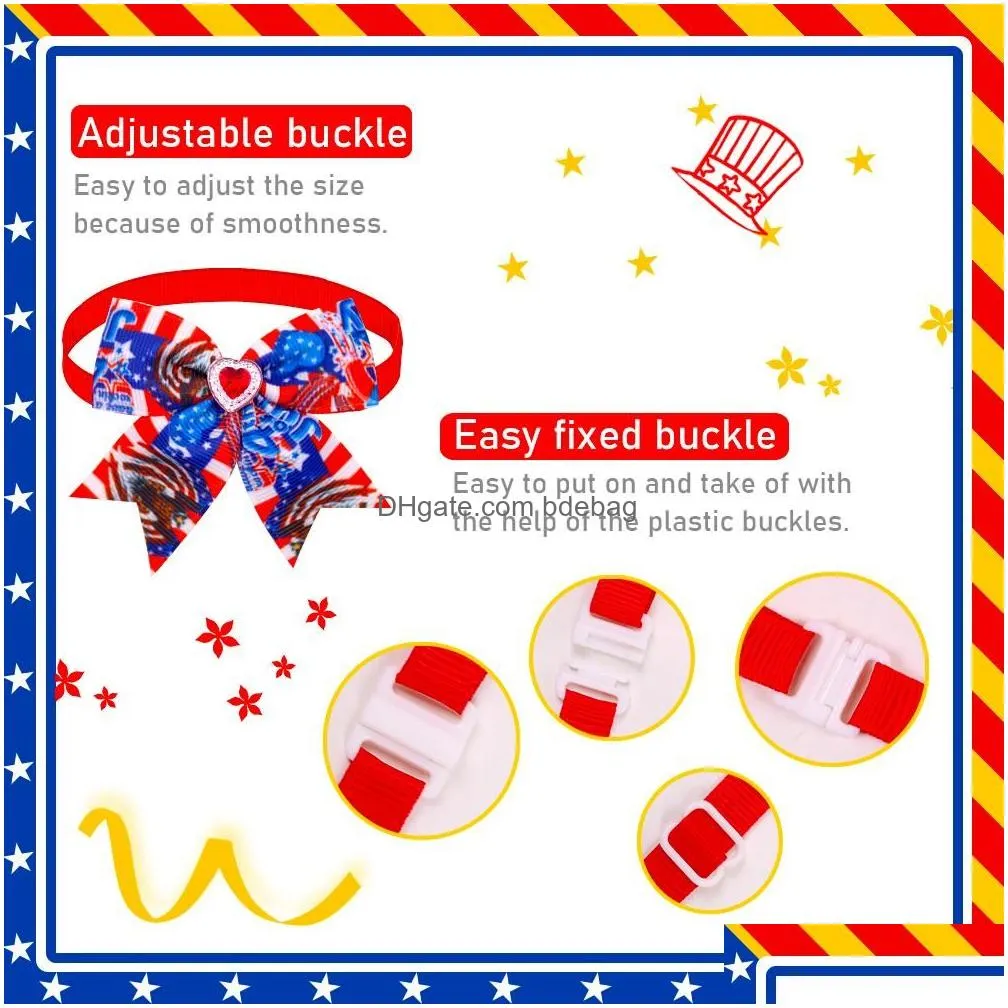 magnets 50/100pcs dog 4th of july decorations dog bow tie dog fashion small dog cat bowtie dogs grooming cat accessories pet supplies