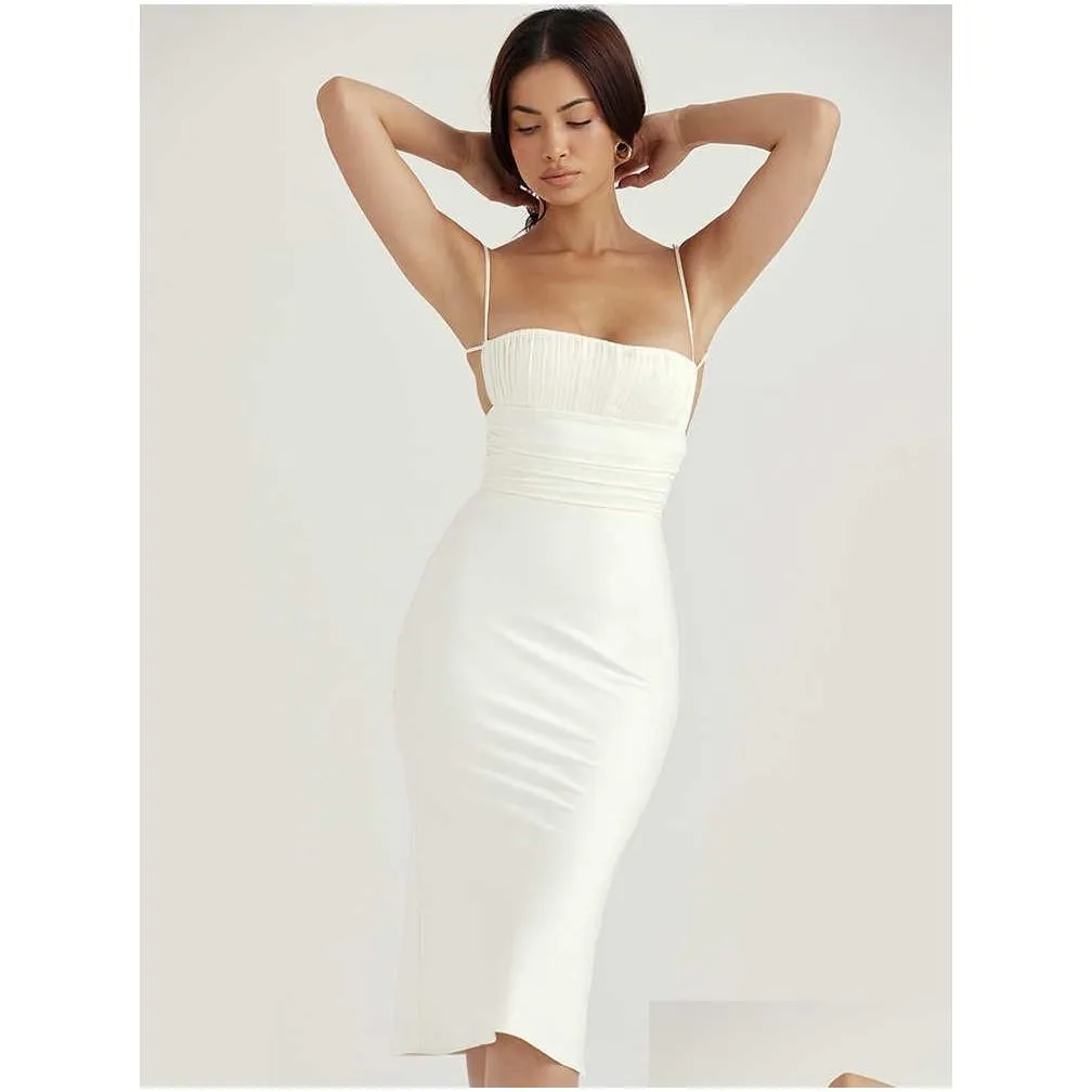 backless white midi dress cocktail celebrity party outfits double layered satin elegant wedding dresses for women