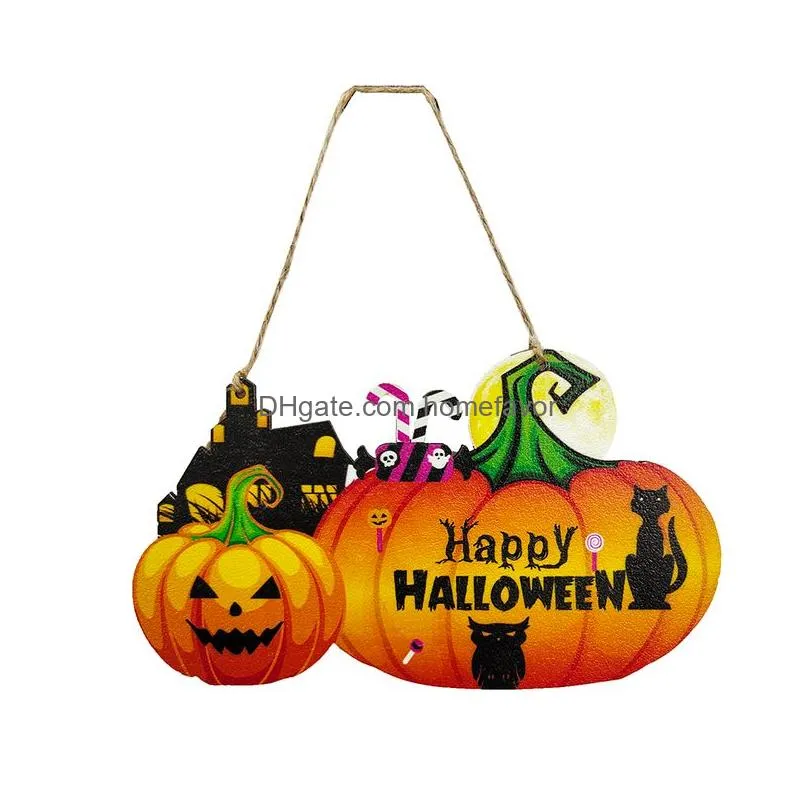 other festive party supplies happy halloween ornaments boo pumpkin door treat or trick pendant for diy decorations 220922