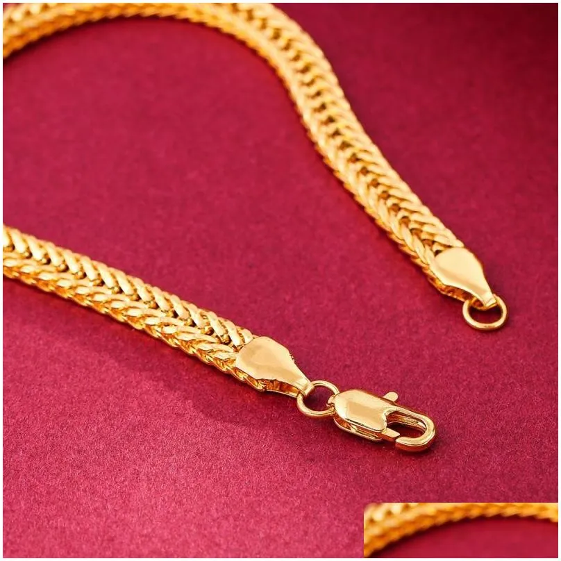 Anklets Wide 6mm Cuban Link Chain Gold Color Anklet Thick Ankle Bracelet For Women Men Waterproof Anklets