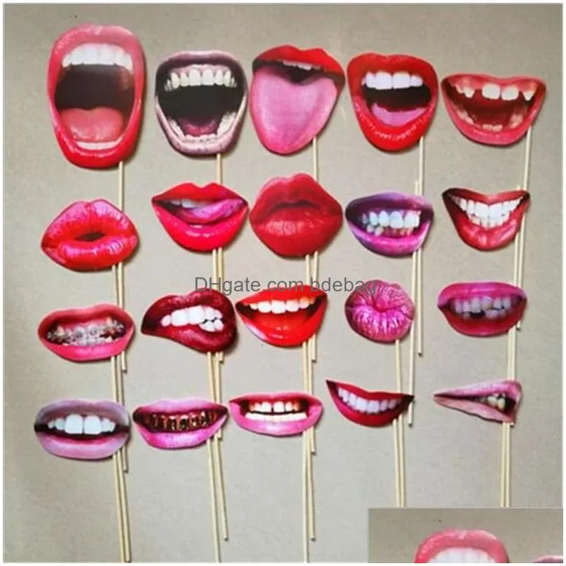 20pcs/set adult funny lip mouth diy p obooth props wedding decoration diy p o booth birthday party decorations