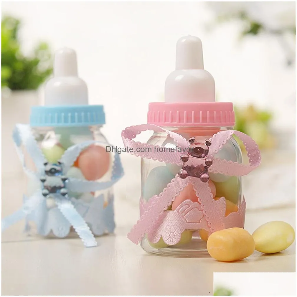 other festive party supplies 24pcs girl boy baby shower decorations chocolate candy bottle baptism favors box mini feeding bottles birthday gift