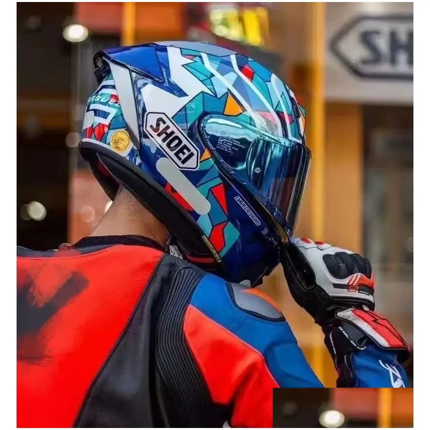 Motorcycle Helmets Fl Face Shoei X15 X-Fifteen X-Spr Pro Mm93 Marquez Barcelona Helmet Anti-Fog Visor Man Riding Car Motocross Racing Otdth