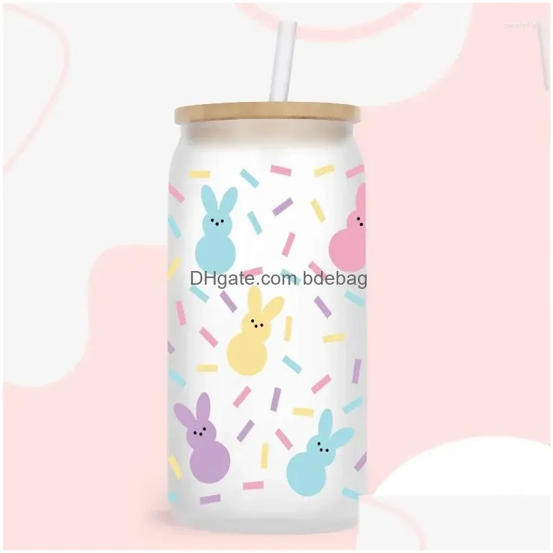 window stickers uvdtf transfer sticker easter theme for the 16oz libbey glasses wraps cup can diy waterproof easy to use custom decals