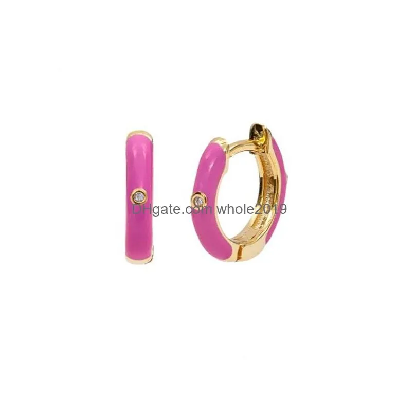 Hoop & Huggie New Round Earrings Mticolor Crystal Zirconia Small Hie Cartilage Earring Helix Tragus Piercing Jewelry Drop Delivery Dh6Br