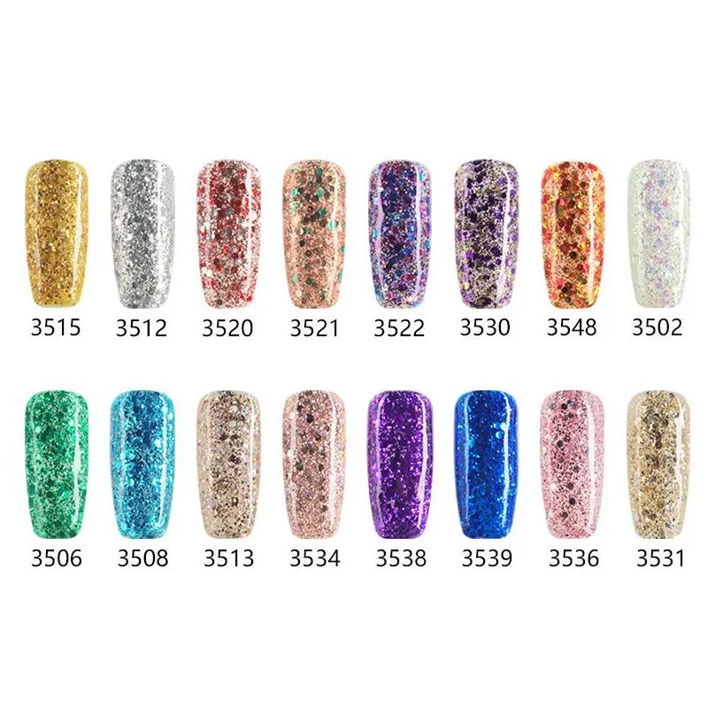 Nail Gel Wholesale-Modelones 10Ml 3D Diamond Glitter Varnish Long Lasting Polish Uv Led Soak-Off Glod Color Lacquers Drop Delivery Otkkh