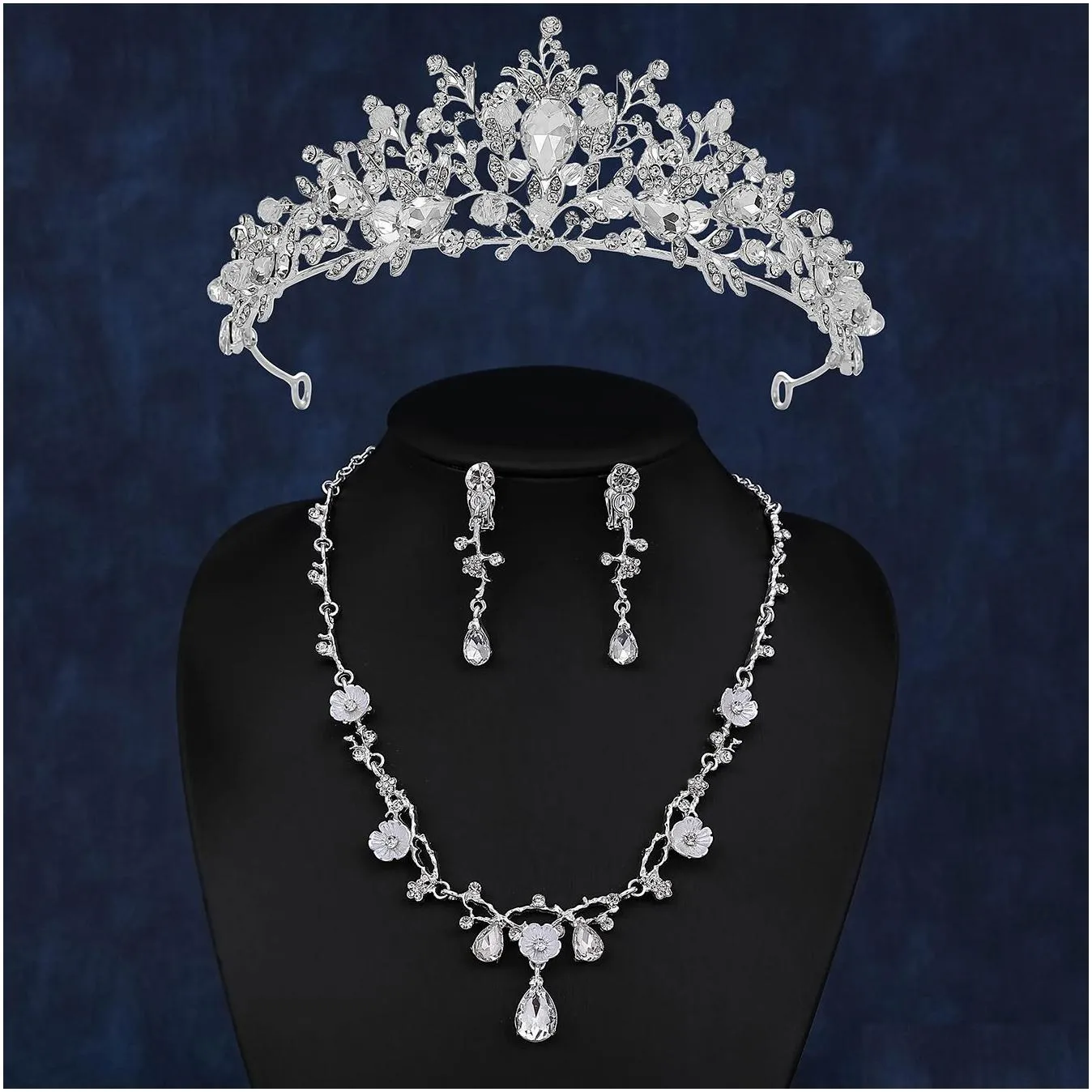 Wedding Hair Jewelry New Handmade Bride Set 2022 Korean High End Crown Necklace Earrings Three Piece 240102 Drop Delivery Hairjewelry Dhscw