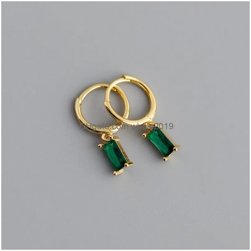 Hoop & Huggie 2Pc Fashion Stainless Steel Zircon Small Earrings Korean Pendant Ear Buckle Earring For Women Wedding Jewelry Gift Drop Dhes0