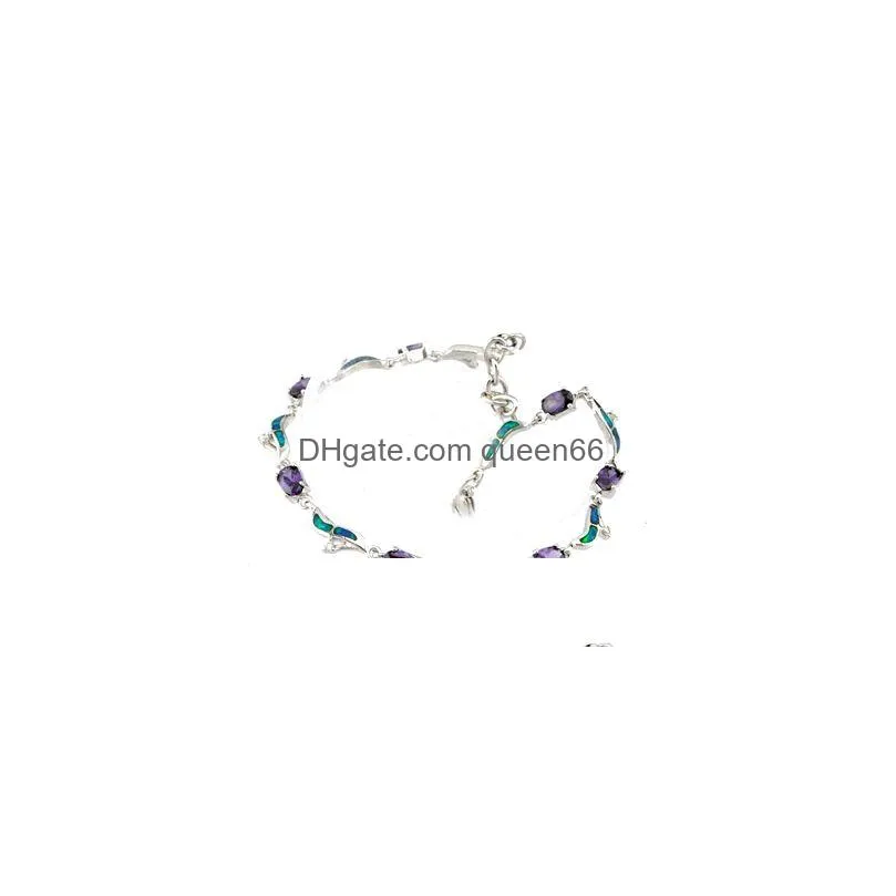 Bracelet & Necklace Bluer Opal Amethyst Stone Jewelry Drop Delivery Sets Dhdvq