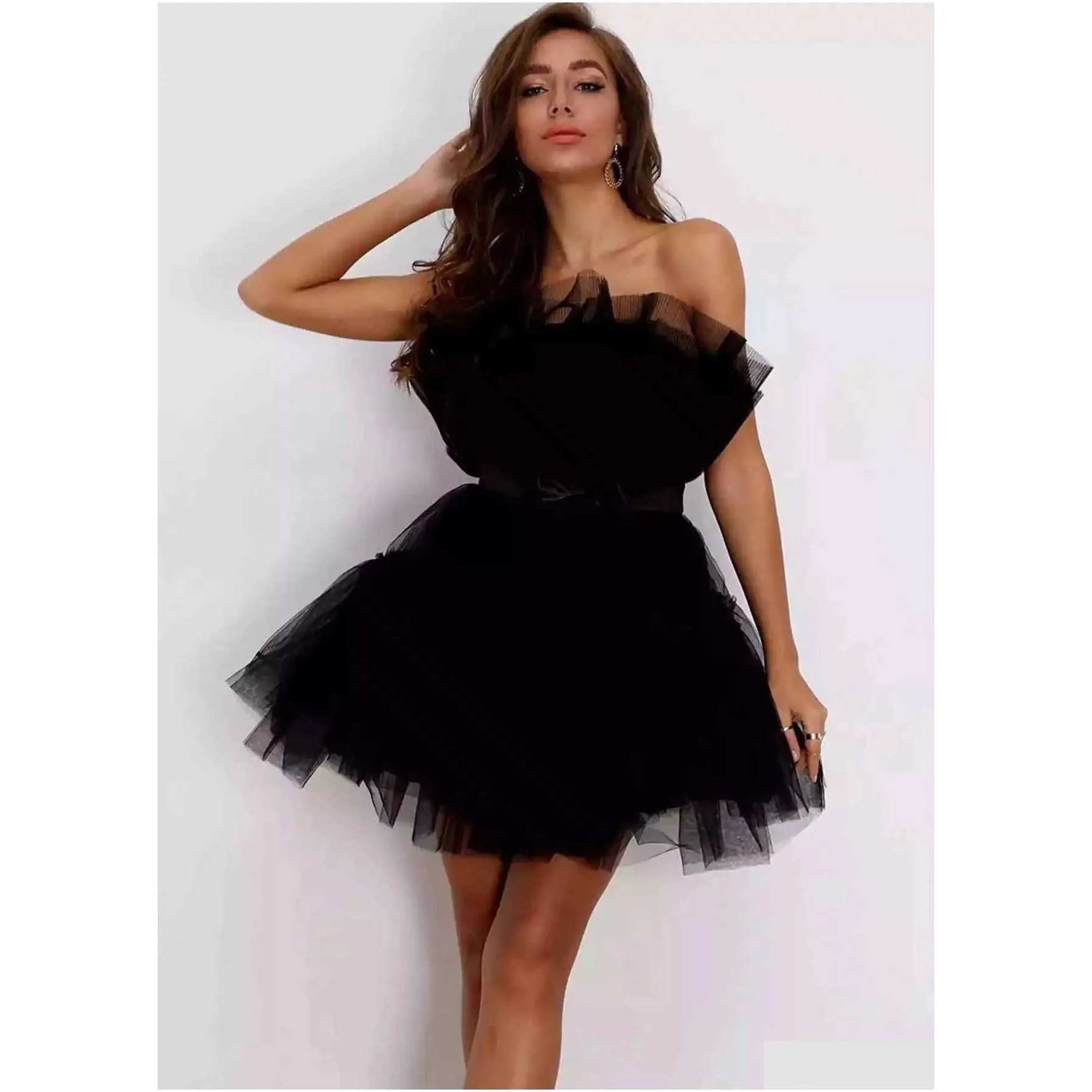 womens casual dresses bra style mesh temperament bow knot puffy skirt dress