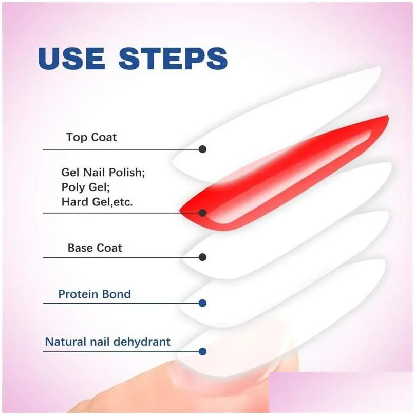 Nail Gel 15Ml Fast Air Dry Primer No Need Of Uv Lamp Soak Grinding Acrylic No-Acid Base Polish Dehydrat For Art Drop Delivery Otjx6