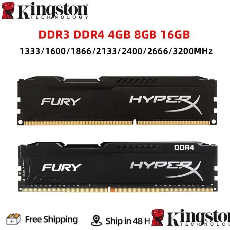 Fury DDR3 DDR4 4GB 8GB 16GB 133HZ 1600MHZ 1866MHZ 2400MHZ 2666MHz 3200MHz DIMM PC312800 PC425600 RAM y240401