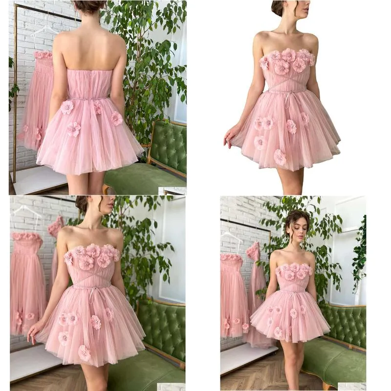 2023 summer new style sweet puffy skirt waist tie up dress mesh flower bra dress