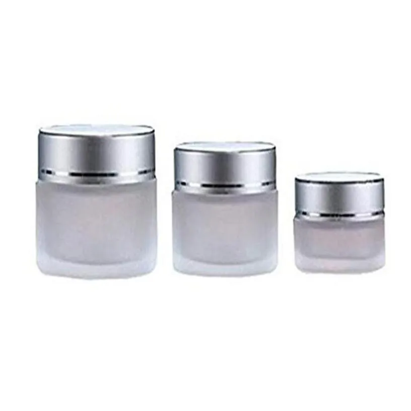 wholesale packing bottles wholesale 5g 10g 15g 20g 30g 50g frosted glass cosmetic jar empty face cream lip balm storage container refillable s