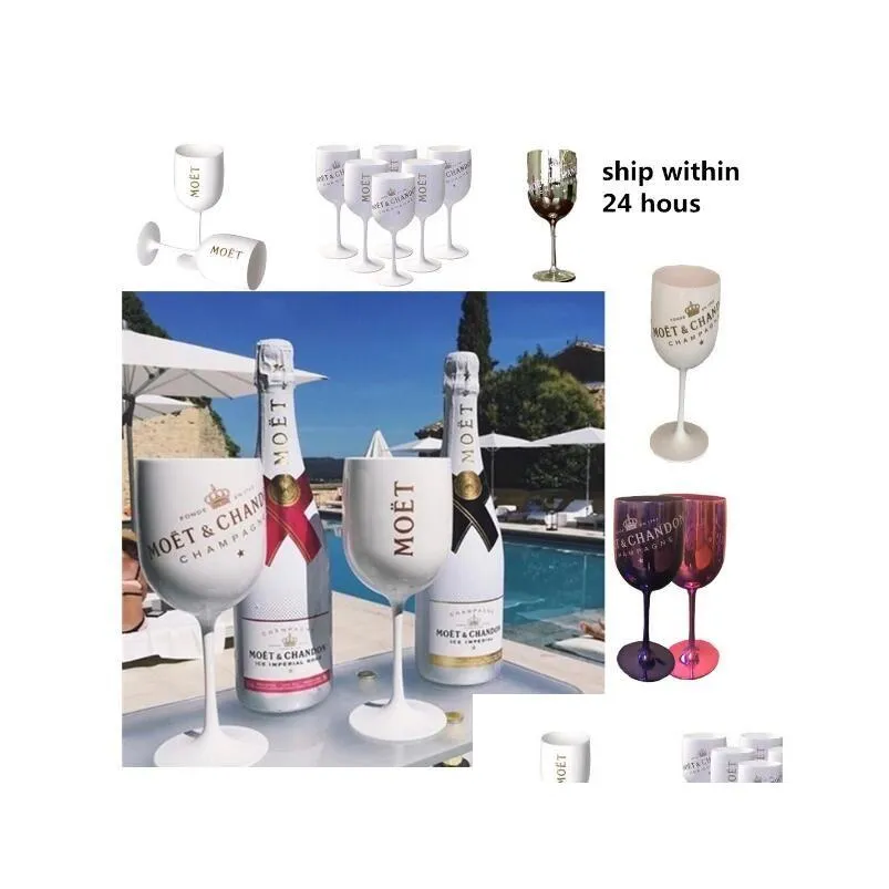 2pcs Christmas Celebrate Party Wine Glasses Unbreakable Wedding White Moet Champagne Coupes Cocktail Flutes Goblet Acrylic Elegant