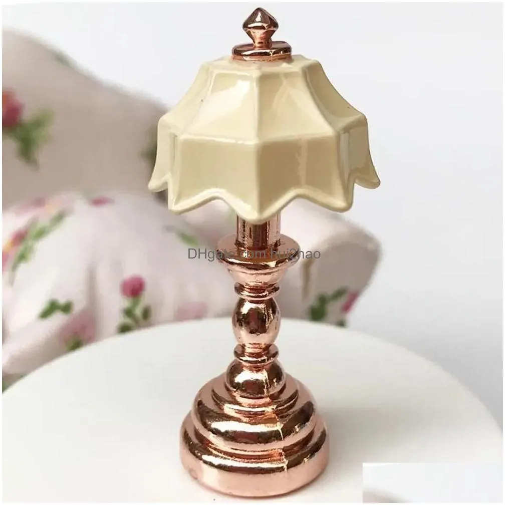 112 dollhouse miniature floor lamp crystal wall light lamp model bedside lamp dollhouse furniture toy retro lamp doll accessory