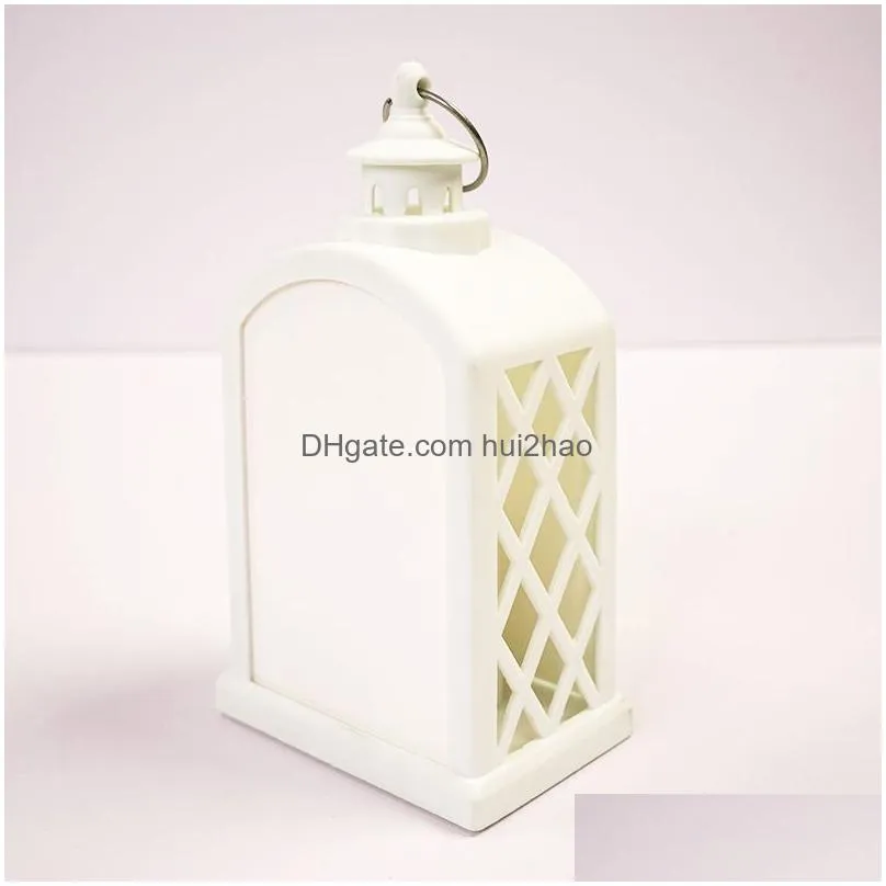 wholesale sublimation blank christmas ornament pet heat press vintage hanging lamps crafts decorative led lantern light indoor