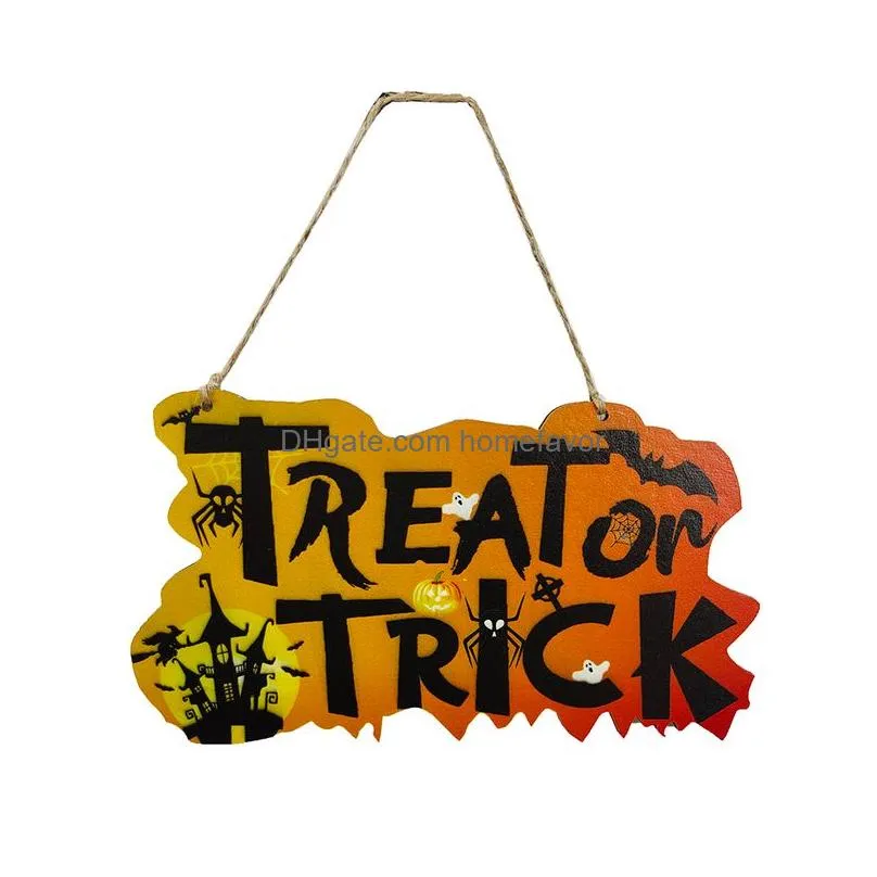 other festive party supplies happy halloween ornaments boo pumpkin door treat or trick pendant for diy decorations 220922