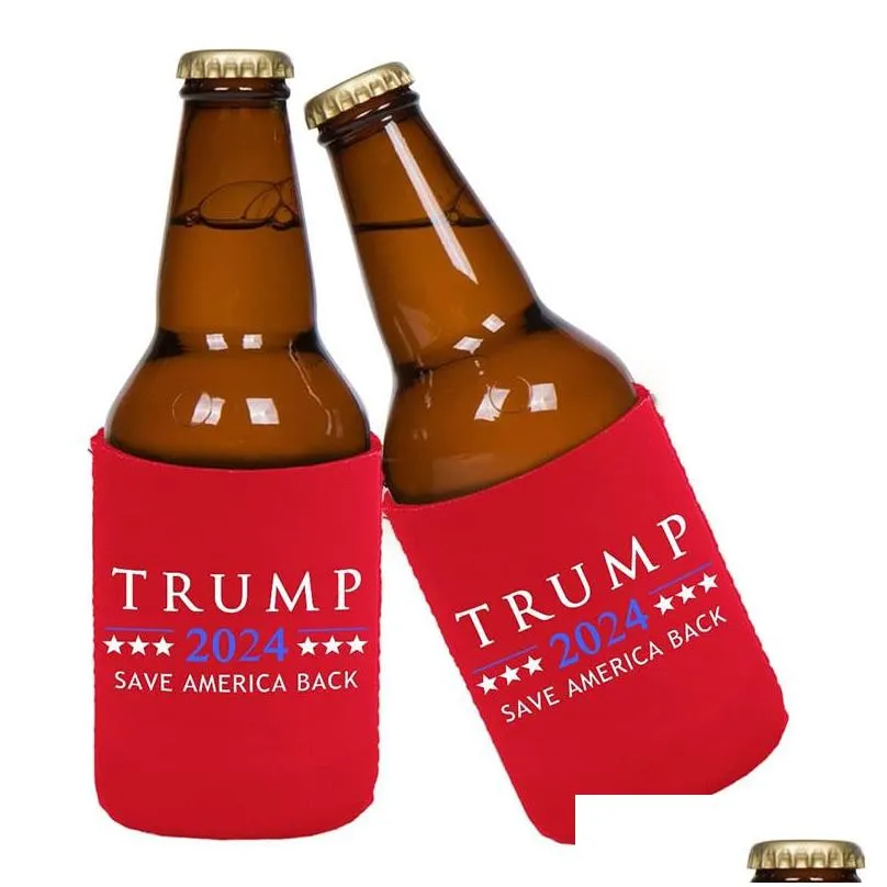 Party Decoration 2024 Trump Cans Holder 12 Oz Neoprene 330Ml Beer Bottle Sleeve Drop Delivery Home Garden Festive Supplies Event Otvje
