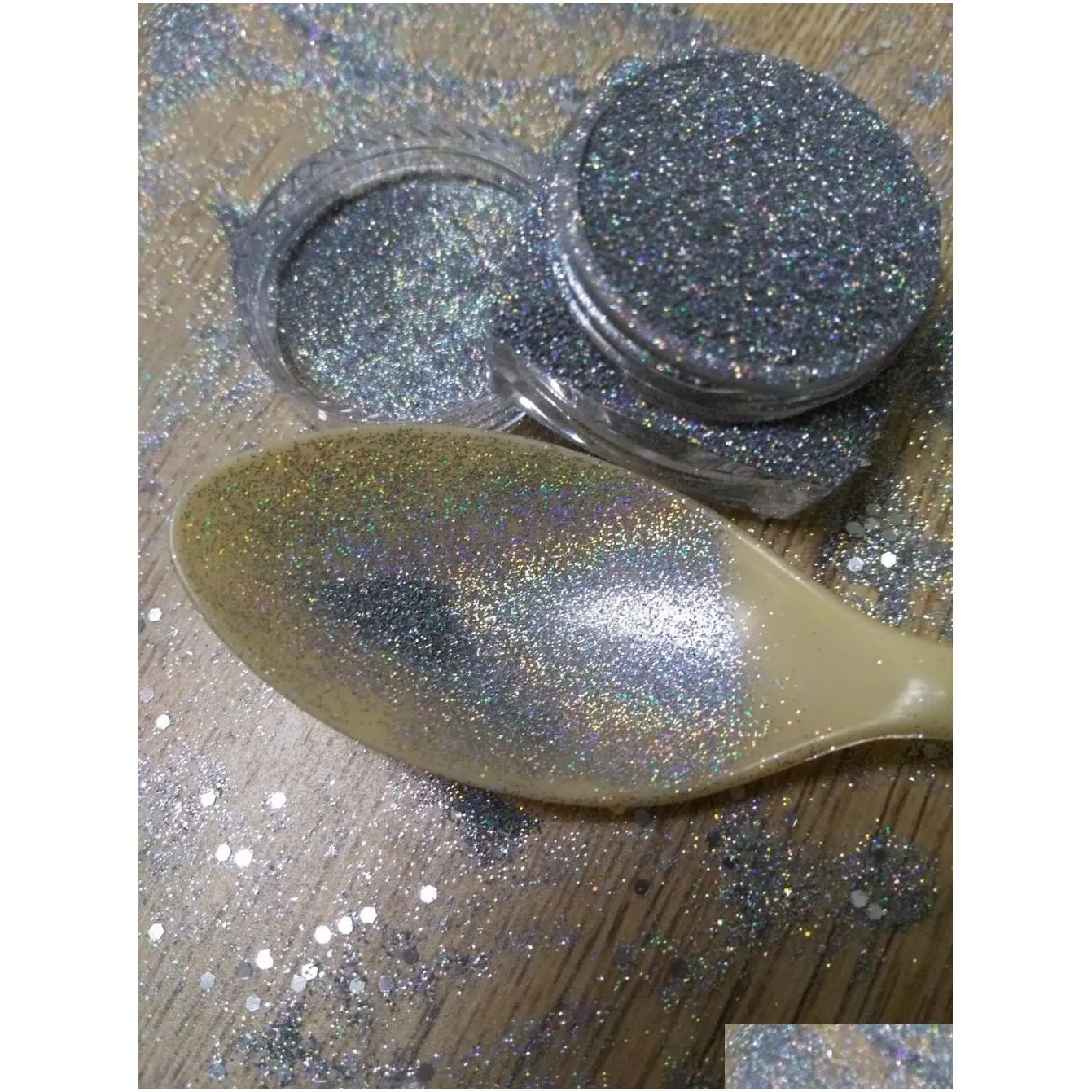 Nail Glitter Wholesale- Sier Holographic Mermaid Effect Art Powder Gel Acrylic Tips Uv Decoration Colorf 5G Nmyyu011 Drop Delivery Otzst