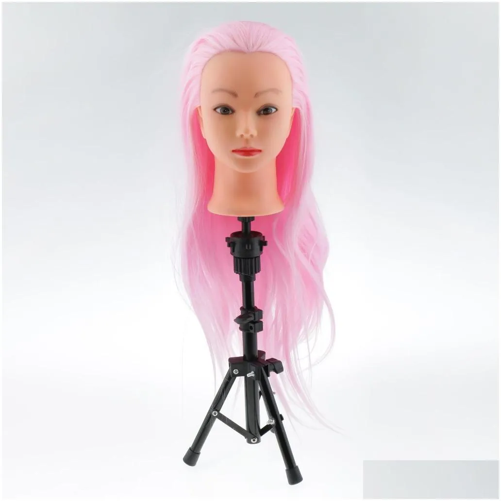 Hair Tools Adjustable Cork Canvas Block Mannequin Model Head Wig Making Display Tripod Stand 21 Styling Practice Mold Drop Delivery Pr Otz6Q