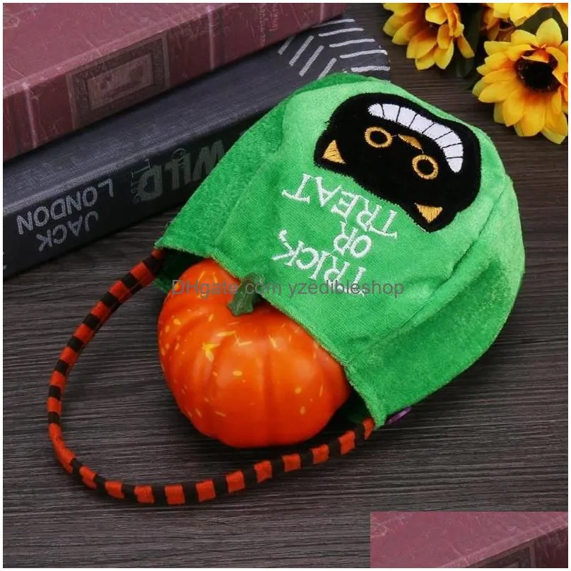 1pc halloween trick or treat candy bag kids giift sugar holder pouch sacks gift bags halloween decoration storage baskets 9704034