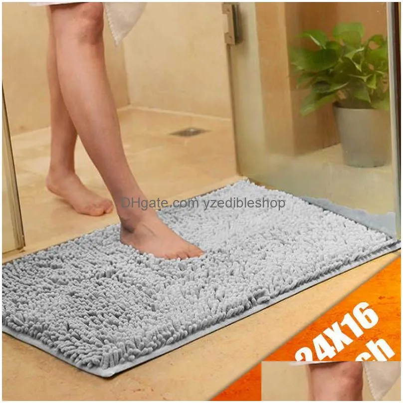 kitchen bathroom door mat rectangle water absorption rugs solid color bath carpets home supplies mats for floor hand tufting 210928