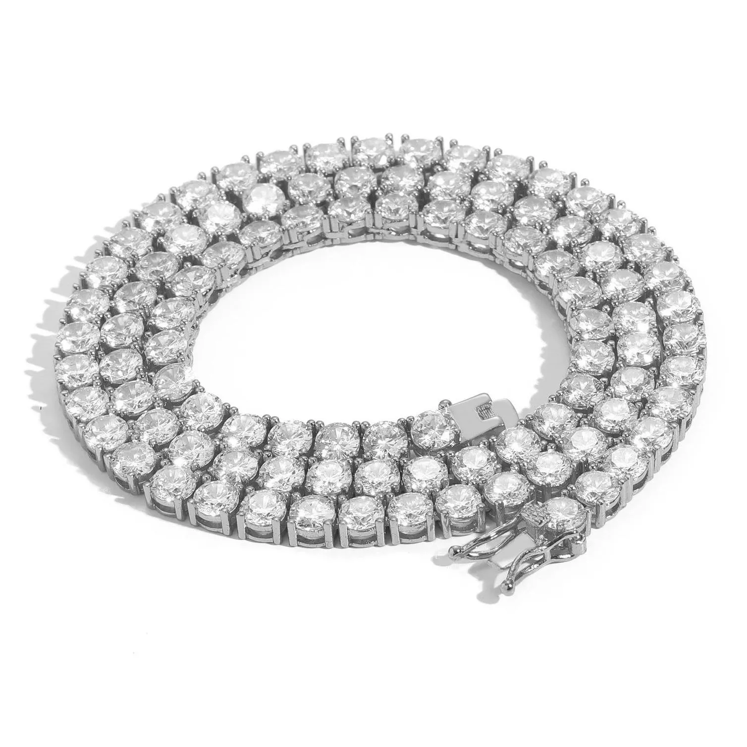 Tennis, Graduated Tennis Chain Bracelet Designer Necklace For Women Men Gold Plated 5Mm W Diamond Choker Hip Hop Fine Womens Necklaces Otq8P