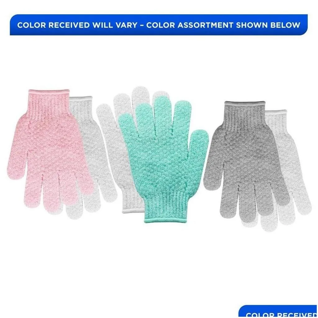 Bath Tools Accessories Beauty 2-In-1 Gloves For Body Cleansing And Exfoliating Color May Vary 2 Count Drop Delivery Health Dhzko