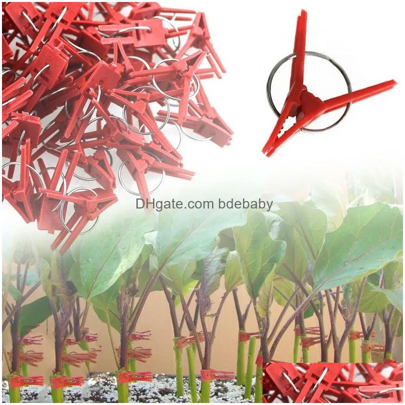 Other Building Supplies 25-100Pcs Plant Grafting Clip Plastic Gardening Tool For Cucumber Eggplant Watermelon Round Mouth Flat Anti-Fa Dhnq4