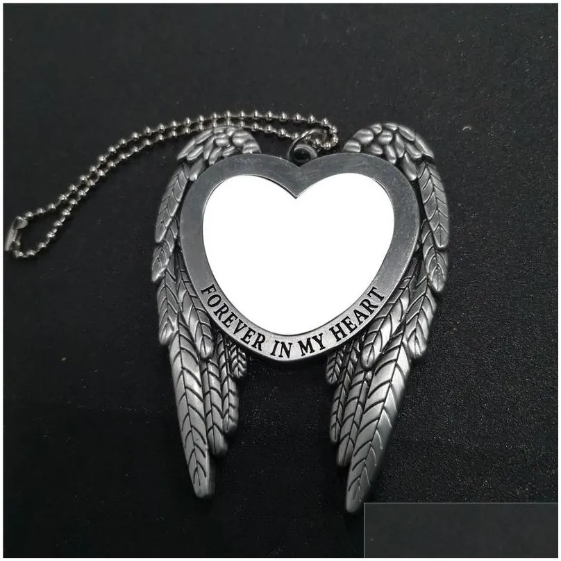 sublimation fashion jewelry blank wings car hanger transfer printing blank jewelry consumables