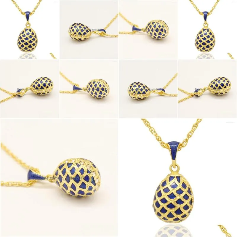 Pendant Necklaces Suitable For All Brands Of Scales Russian Egg Blue Necklace Making Womens Handmade Jewelry Drop Delivery Dhnbn
