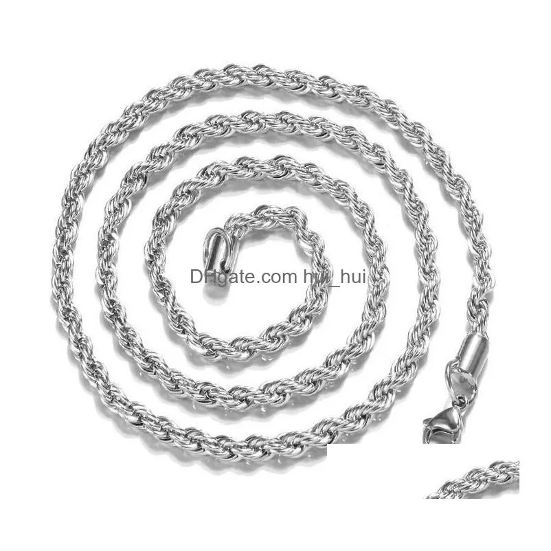 Chains 925 Sterling Sier Necklace M 16-30 Inch Pretty Cute Fashion Charm Rope Chain Necklaces Jewelry Diy Accessories Drop Delivery P Dhpkz