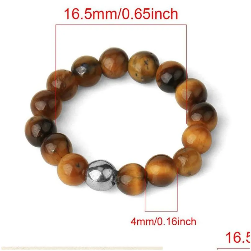 4Mm Natural Energy Stone Bead Sier Plated Handmade Elastic Band Rings For Women Girl Party Club Decor Jewelry Drop Delivery Dhnvf