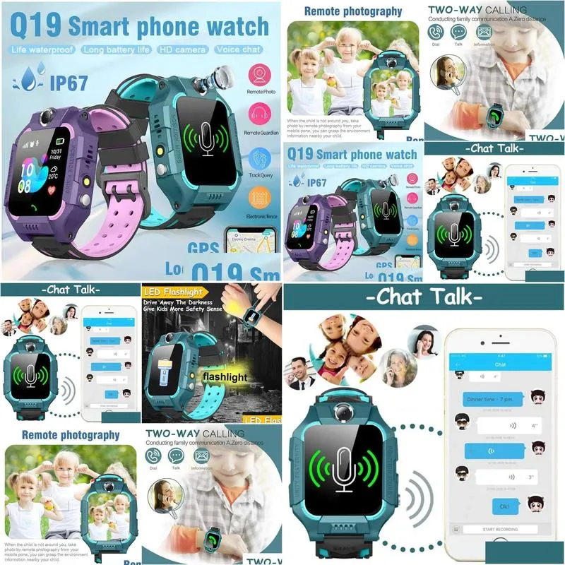 Kids Smart Watch 2/4G Sim Card LBS Tracker SOS Camera Children Mobile Phone Voice Chat Math Game Flashlight Kids Smart Watch Sim