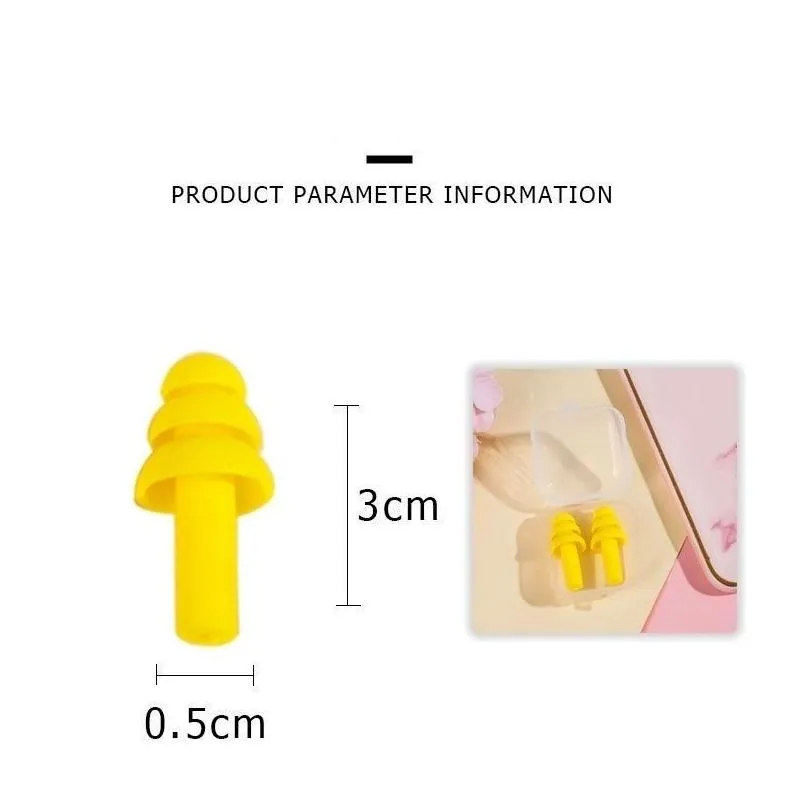 Silicone earplugs Learn waterproof noise reduction swimming equipment Outdoors antisnoring sleep Ear Plugs bright color silica 8440143