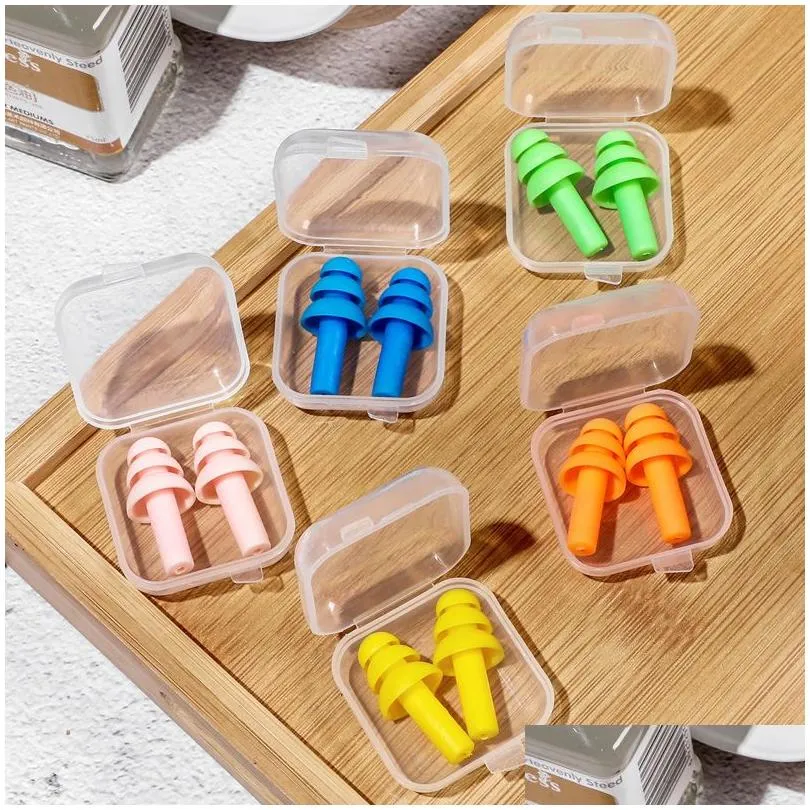 Silicone earplugs Learn waterproof noise reduction swimming equipment Outdoors antisnoring sleep Ear Plugs bright color silica 8440143