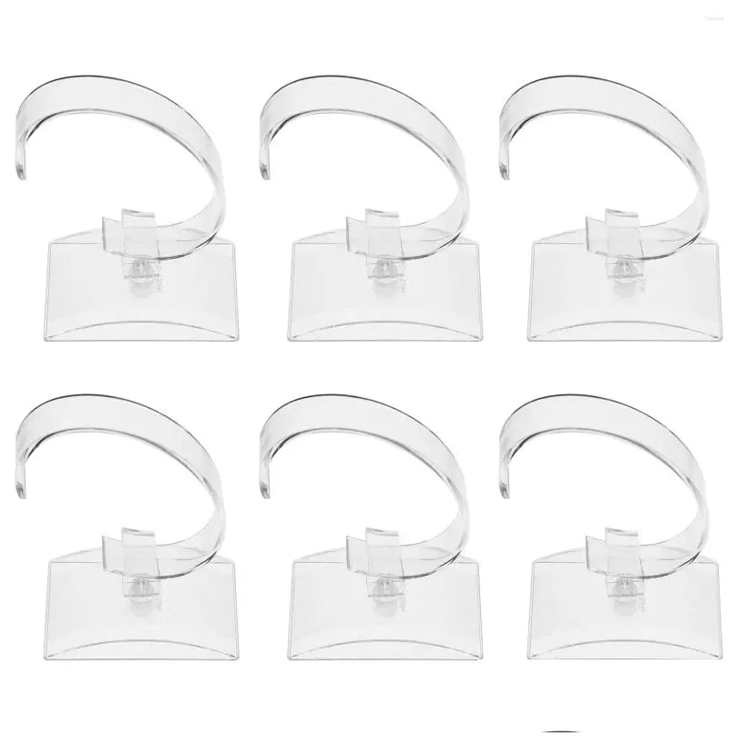 Jewelry Pouches 6 Pcs Watch Stand Plastic Jewels Racks Bracelet Holder Holders Watches Acrylic Bracelets Display Man Drop Delivery Dhvqo